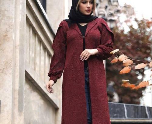 عکس مدل مانتو جلو باز زرشکی