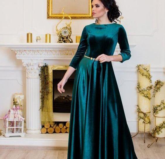 عکس لباس مجلسی زنانه مخمل بلند