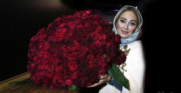 عکس دسته گل الهام حمیدی