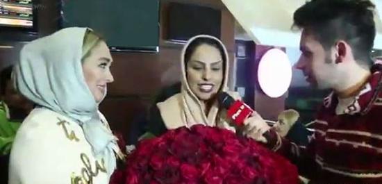 عکس دسته گل الهام حمیدی