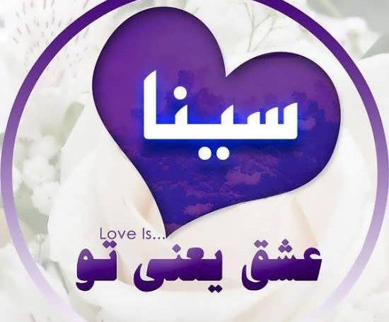 عکس نوشته شیشه ای سینا