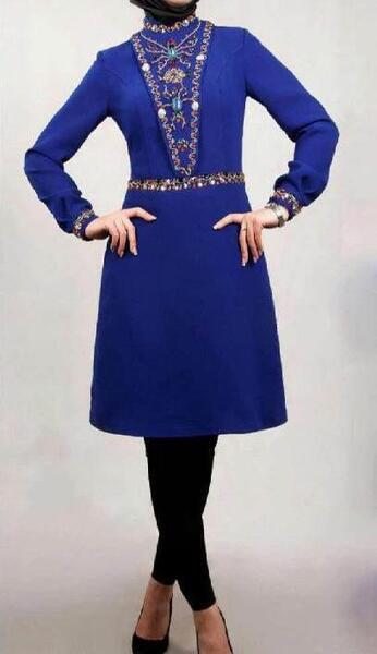 عکس مدل مانتو آبی آسمانی