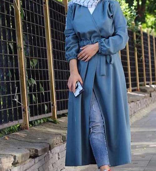 عکس مانتو بلند شیک جلو باز