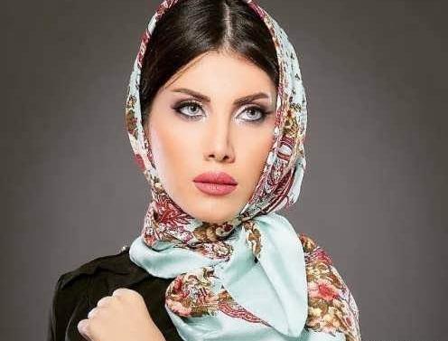 عکس زن با حجاب آرایش کرده