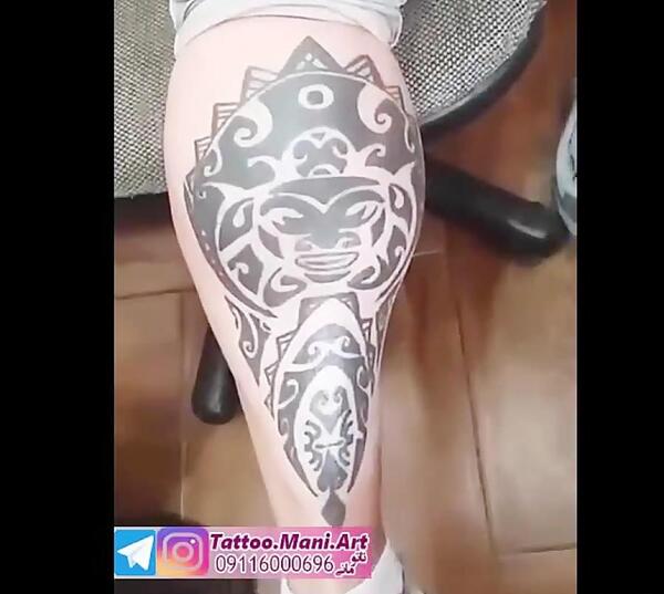 عکس تاتو روی ساق پا مردانه