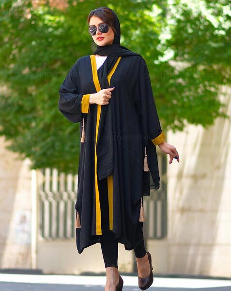 عکس مدل مانتو جلو باز زرد
