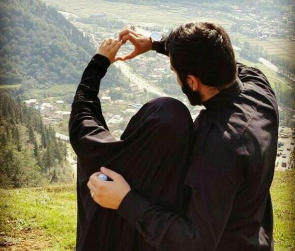 عکس دونفره عاشقانه محجبه