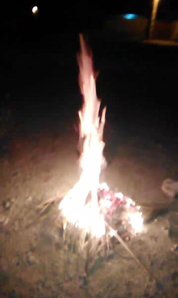عکس آتش شب