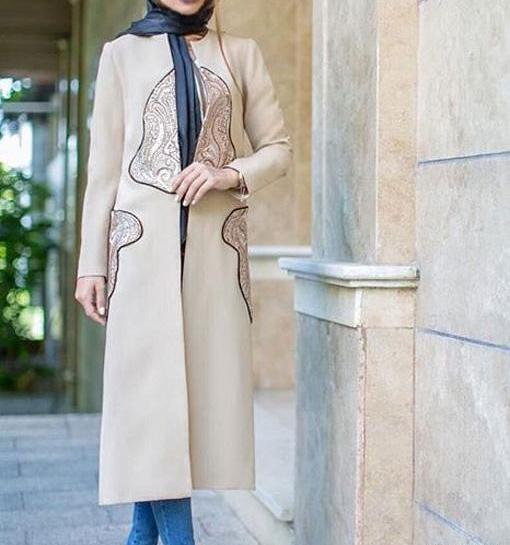 عکس مانتو راسته بلند چاکدار