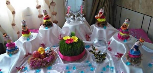 عکس ایده سفره هفت سین عروس