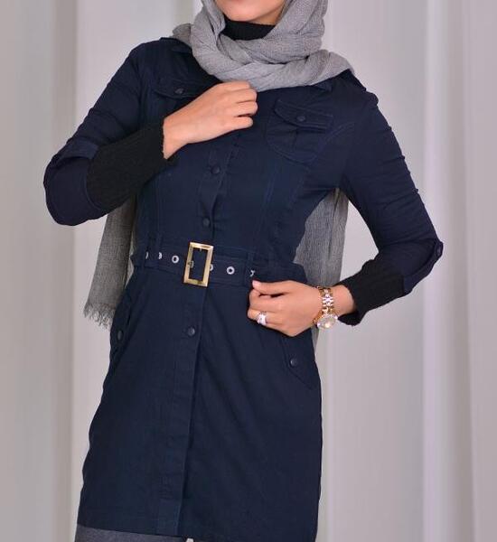 عکس مانتو اسپرت سرمه ای