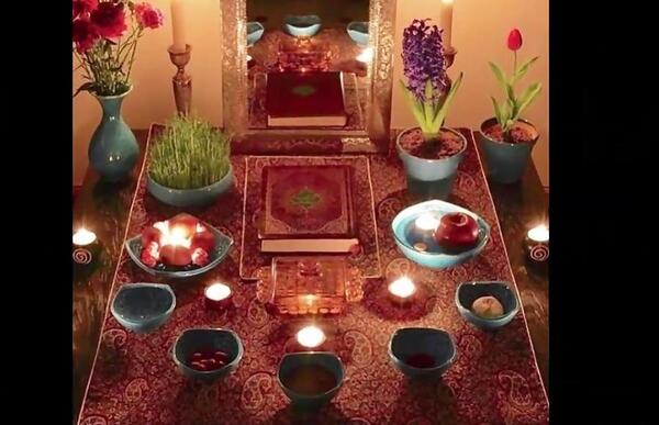 عکس سفره هفت سین روی میز عسلی