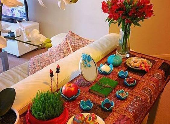عکس سفره هفت سین روی میز عسلی