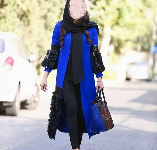 عکس مدل مانتو اسپرت آبی