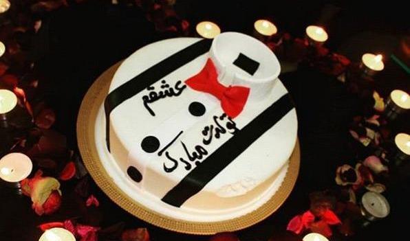 عکس کیک ولنتاین مبارک عشقم