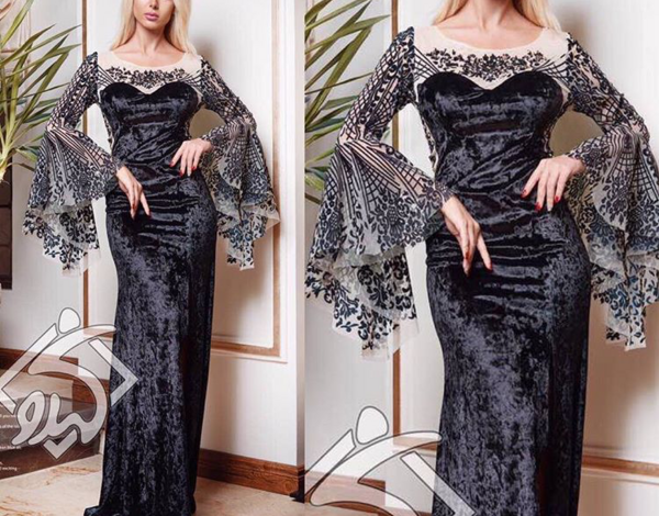 عکس لباس مجلسی زنانه استین کلوش