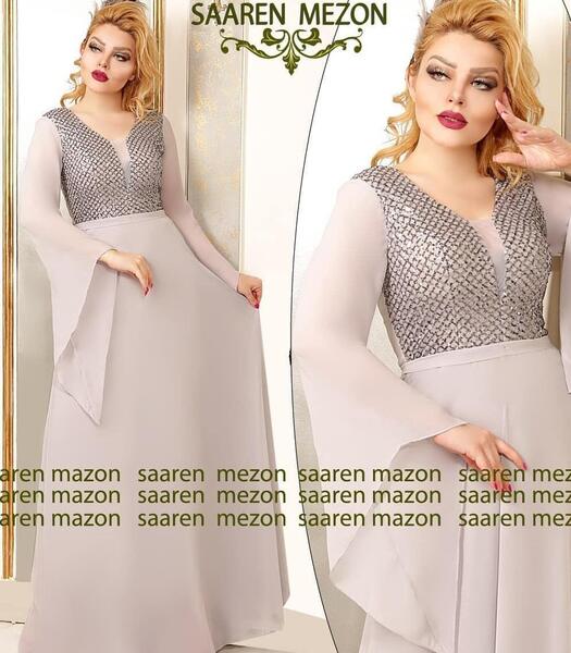 عکس لباس مجلسی زنانه استین کلوش