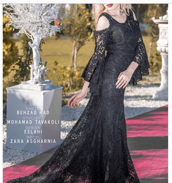 عکس لباس مجلسی زنانه استین کلوش