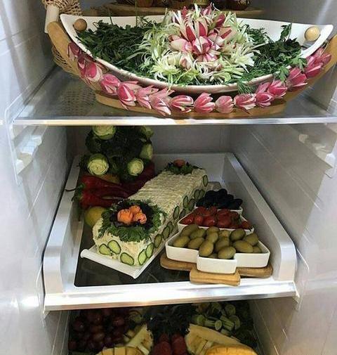 عکس ایده برای تزیین میوه یخچال عروس