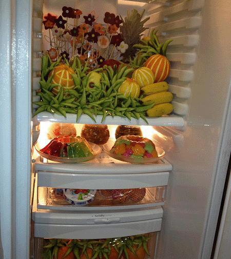 عکس ایده برای تزیین میوه یخچال عروس