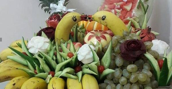 عکس ایده برای تزیین میوه یخچال عروس