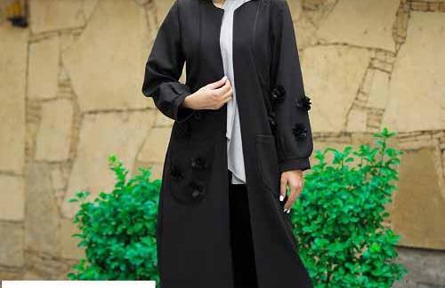 عکس مانتو دخترانه مشکی ساده