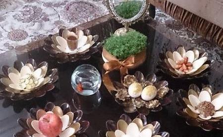 عکس ایده ظرف هفت سین با قاشق یکبار مصرف