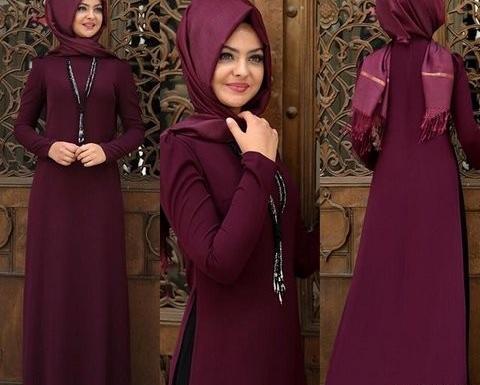 عکس لباس مجلسی بلند پوشیده ترک