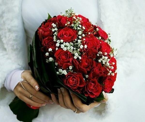 عکس دسته گل قرمز عروس