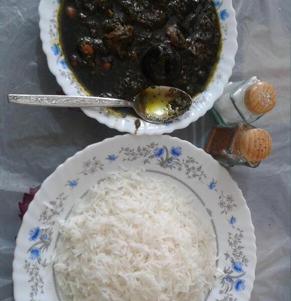 عکس قورمه سبزی و برنج