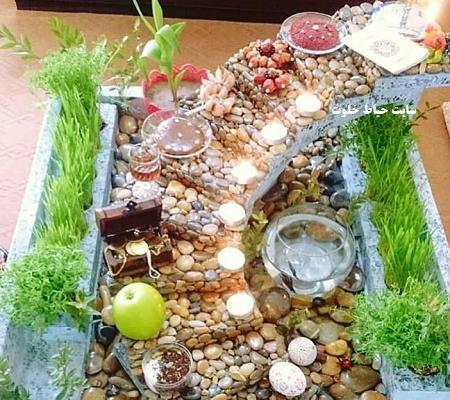 عکس ایده سفره هفت سین با وسایل بازیافتی