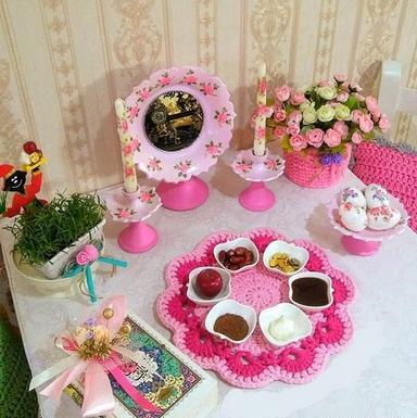 عکس ایده سفره هفت سین با وسایل بازیافتی