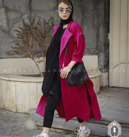 عکس مانتو جلو باز استین پفی