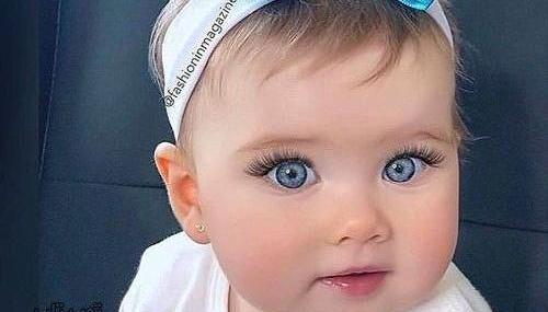 عکس نوزاد دختر خوشگل چشم رنگی