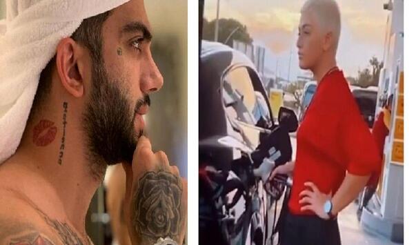 عکس ریحانه پارسا در حال بنزین زدن