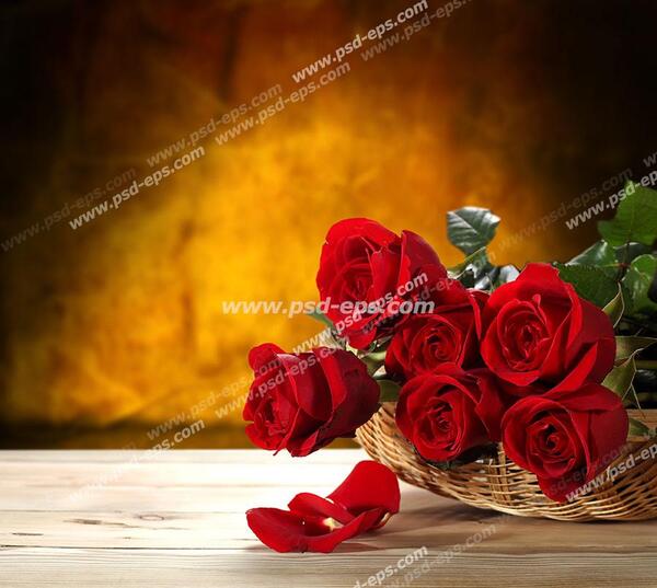 عکس گل رز روی میز