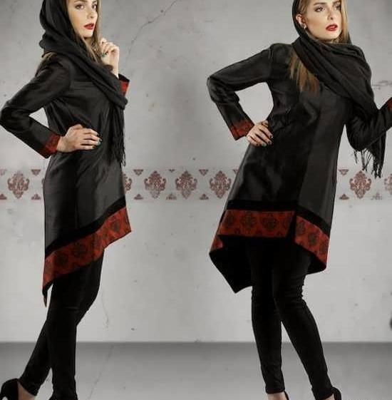 عکس مدل مانتو اسپرت حاشیه دار