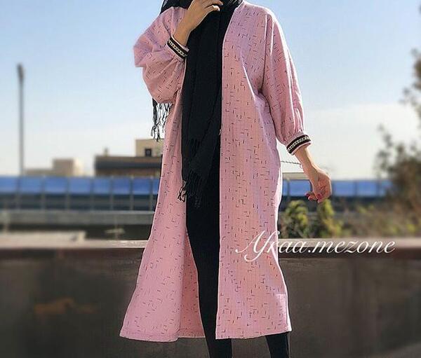 عکس مدل مانتو بلند آستین مچی