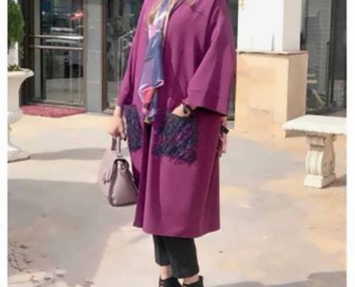 عکس مدل مانتو دخترانه رنگ بنفش