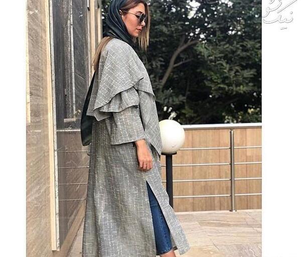 عکس مدل جدید مانتو طوسی دخترانه