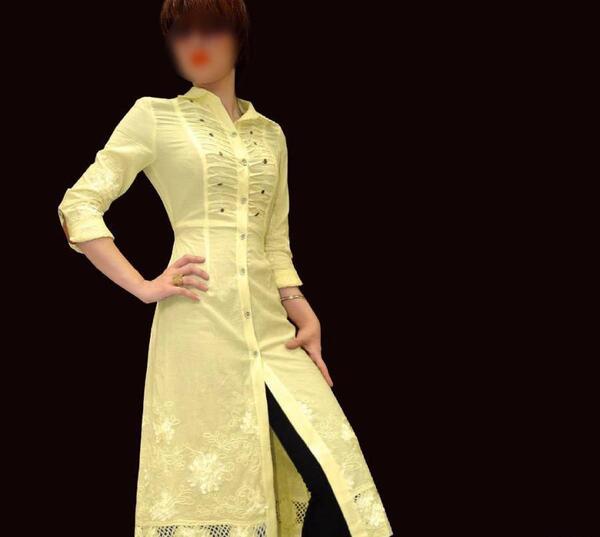 عکس مانتو بلند لیمویی