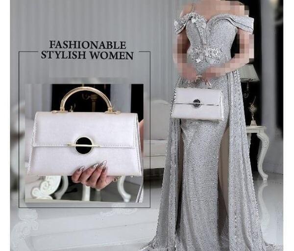 عکس لباس مجلسی شیک رنگ نقره ای