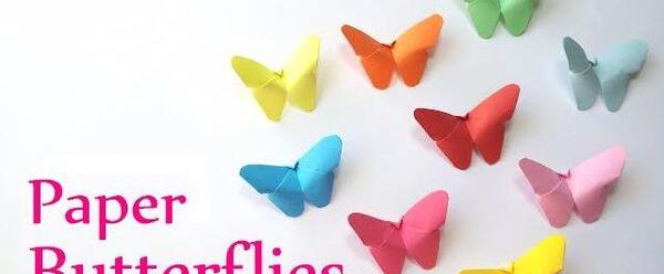 عکس پروانه با کاغذ رنگی