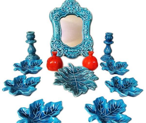 عکس هفت سین سفالی ابی