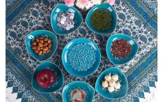 عکس هفت سین سفالی ابی