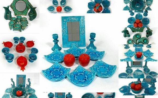 عکس هفت سین سفالی ابی