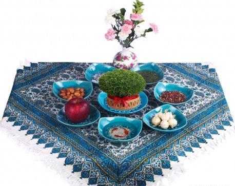عکس هفت سین سفالی ابی