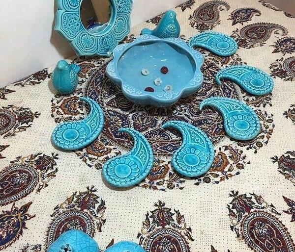 عکس هفت سین سفالی ابی