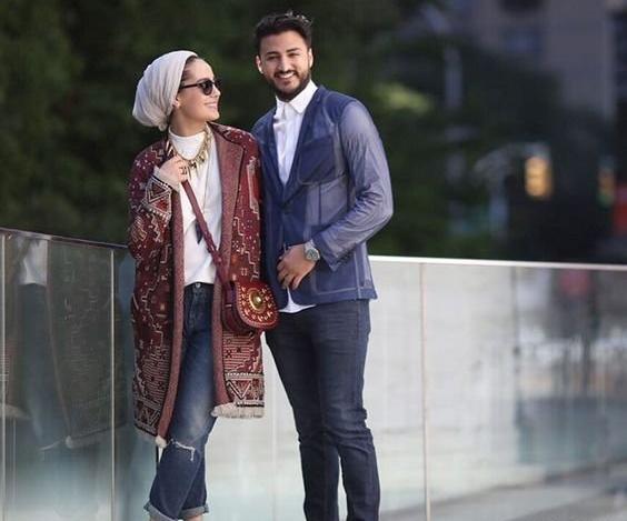 ژست عکس با حجاب دونفره
