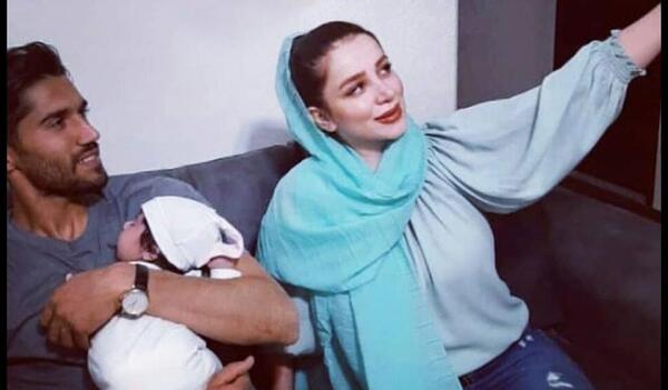 عکس حسین استانی با همسرش